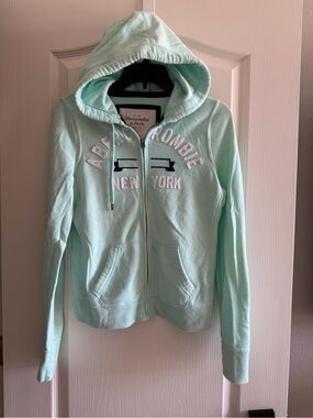 Abercrombie & Fitch Mint Green Full-Zip Hoodie